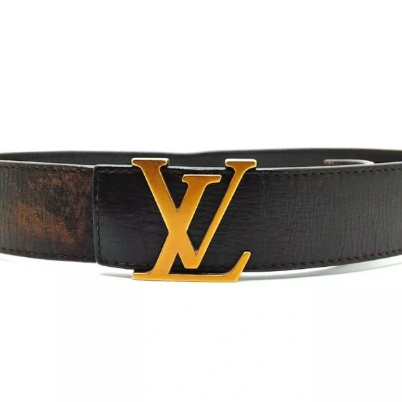 Louis Vuitton Mens Brown Leather Belt sz 32 - Picture 2 of 10